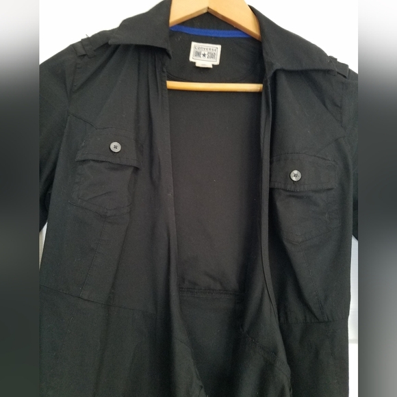 Converse One Star Black Wrap Dress 3/4 roll sleeve tab Tie Size XS - Picture 4 of 11